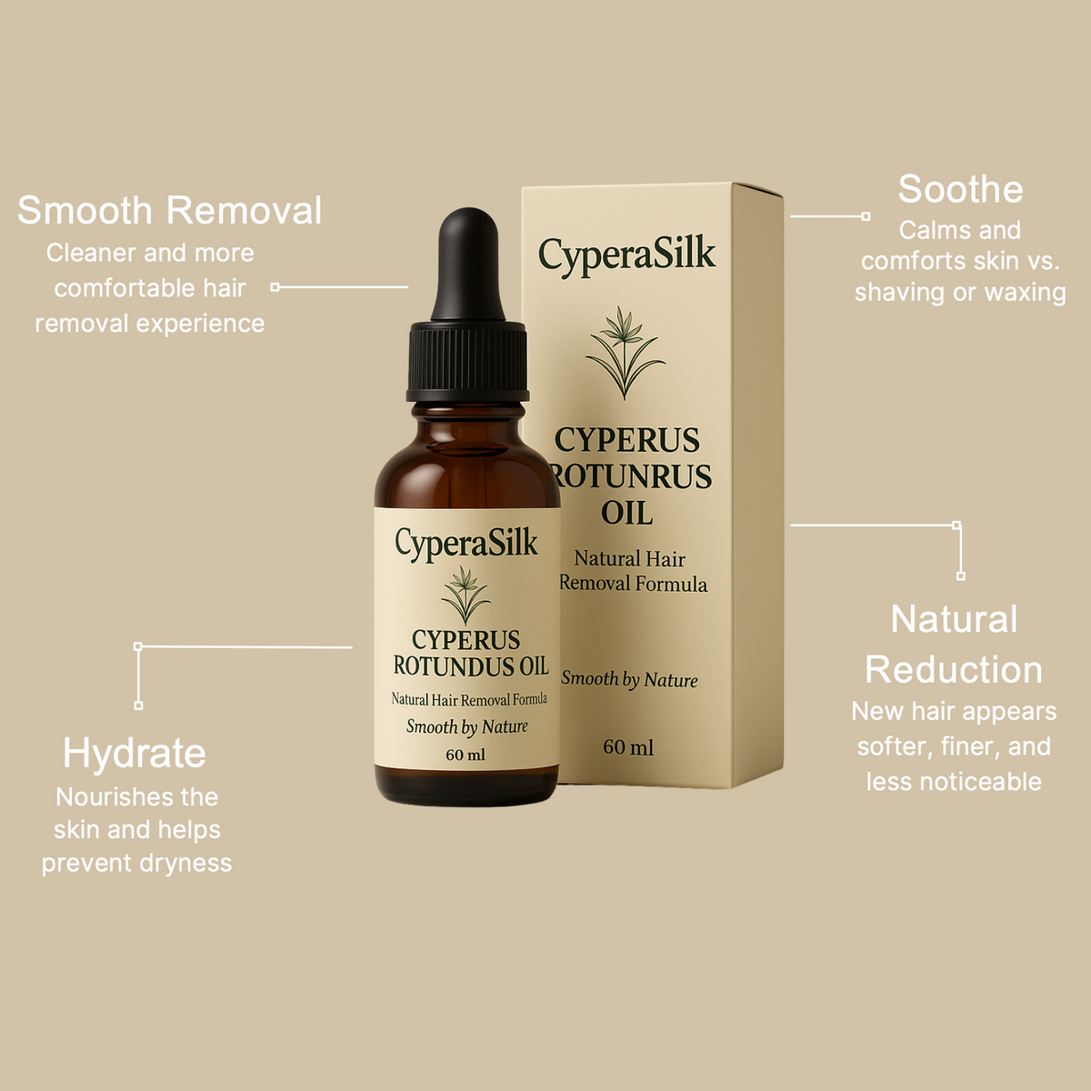 CyperaSilk Cyperus Rotundus Hair Reduction Oil