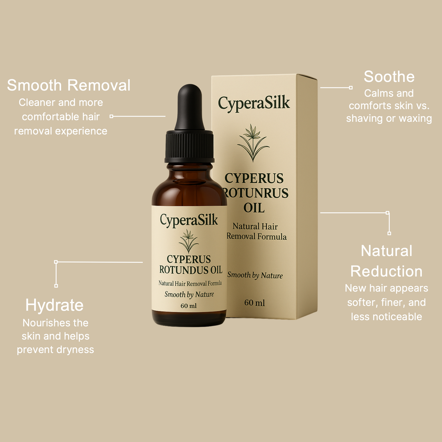 CyperaSilk Cyperus Rotundus Hair Reduction Oil