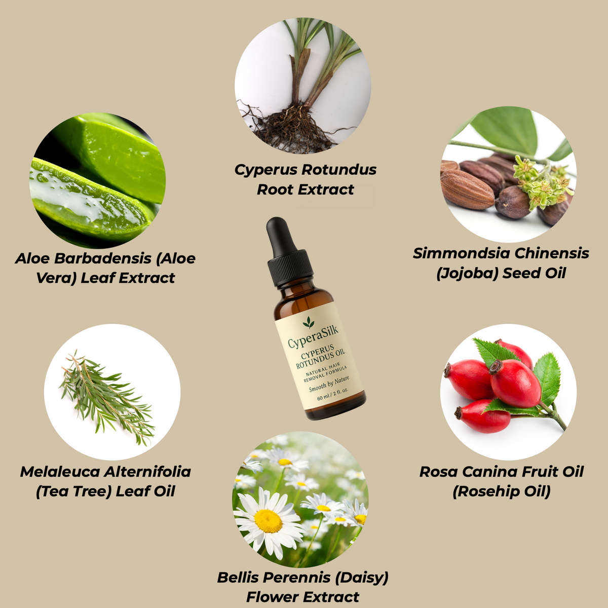 CyperaSilk Cyperus Rotundus Hair Reduction Oil